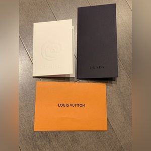 Receipt holder from prada Chanel and Louis Vuitton
